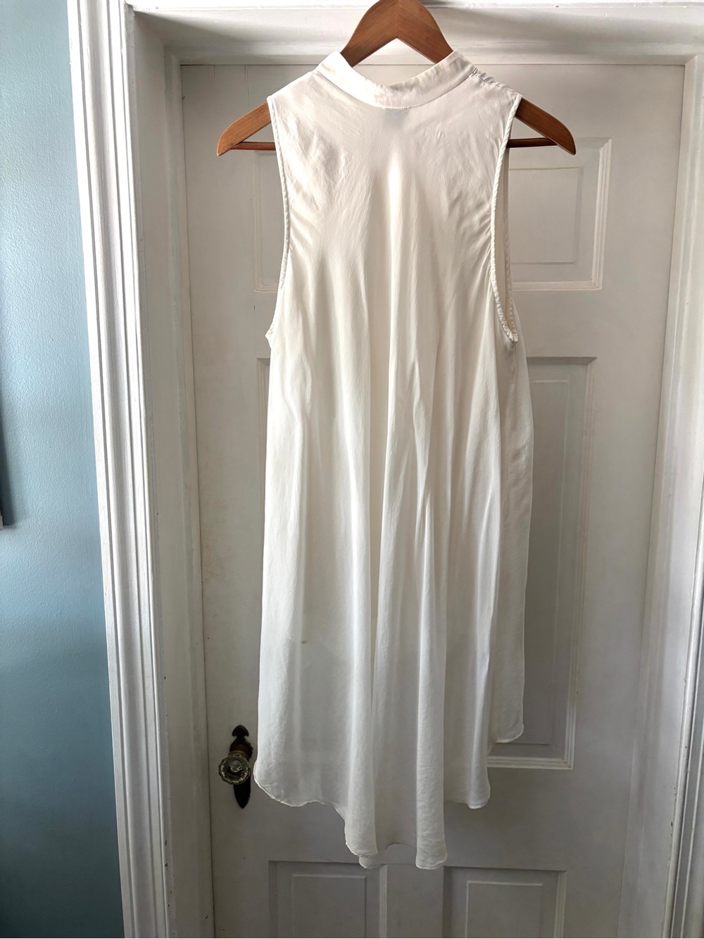 Haute Hippie Sleeveless Silk Tunic Blouse Off White High Low Size L - Picture 8 of 13